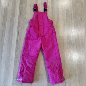 Bright Pink Snow Bib Overalls, Hanna Anderson, 140cm, US 10